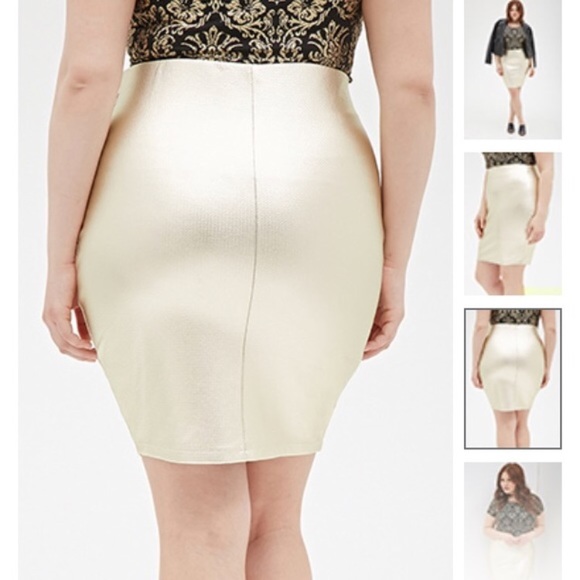 Metallic Gold Skirt - Picture 2 of 3